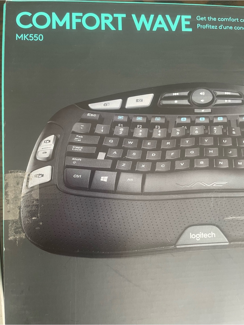 Logitech Black Wave-Shaped Ergonomic Keyboard MK550 - Picture 5 of 5